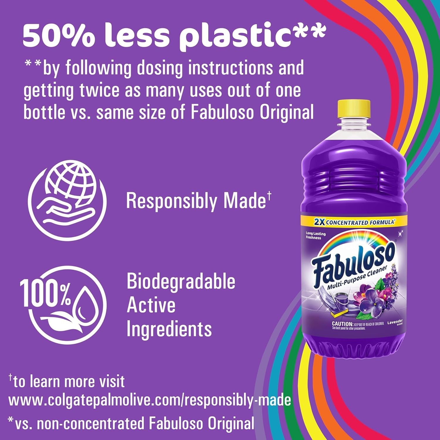 Multi-Purpose Cleaner & Floor Cleaner, 2X Concentrated, Lavender Scent, 56 fl…