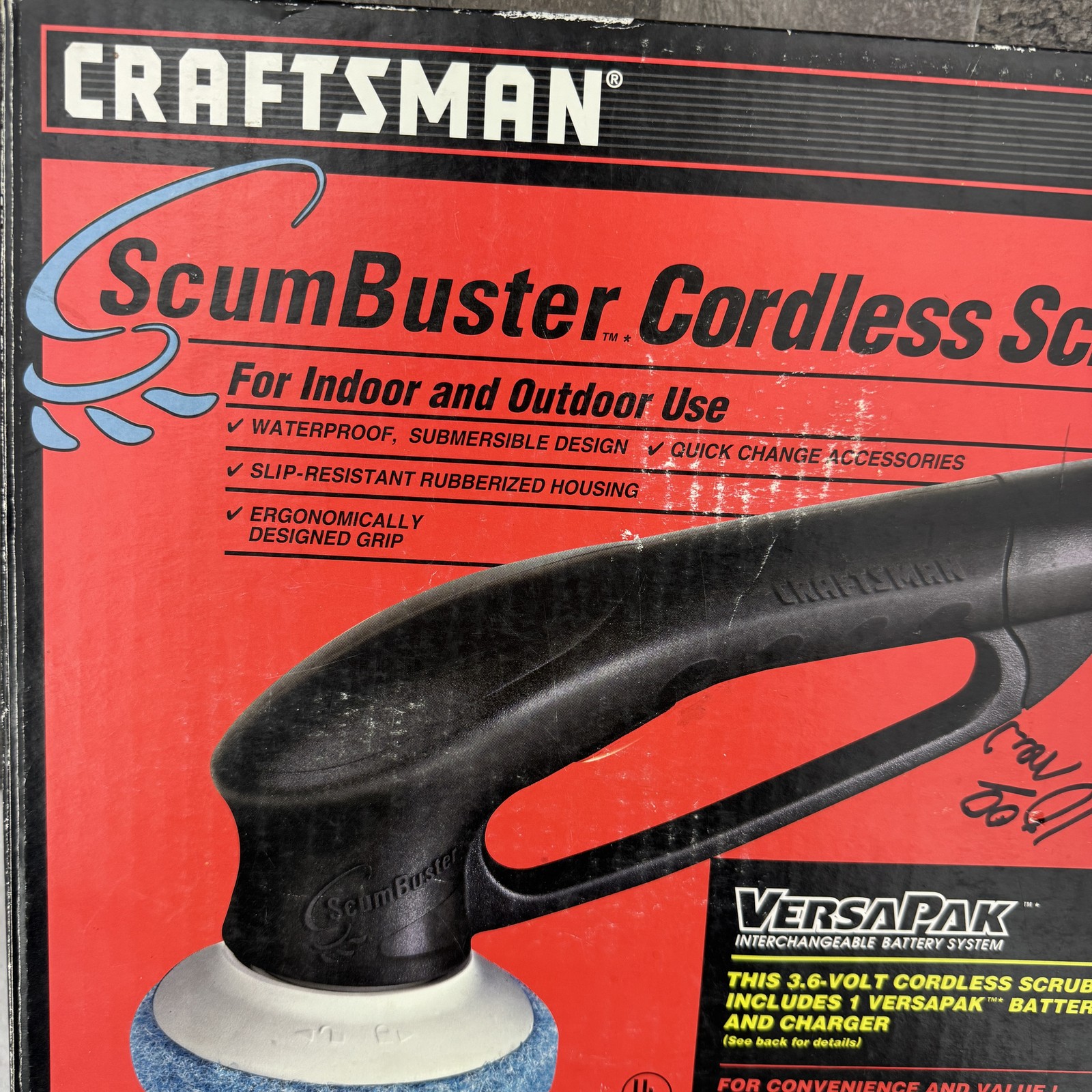 Craftsman ScumBuster Cordless Scrubber Kit Waterproof Indoor Outdoor