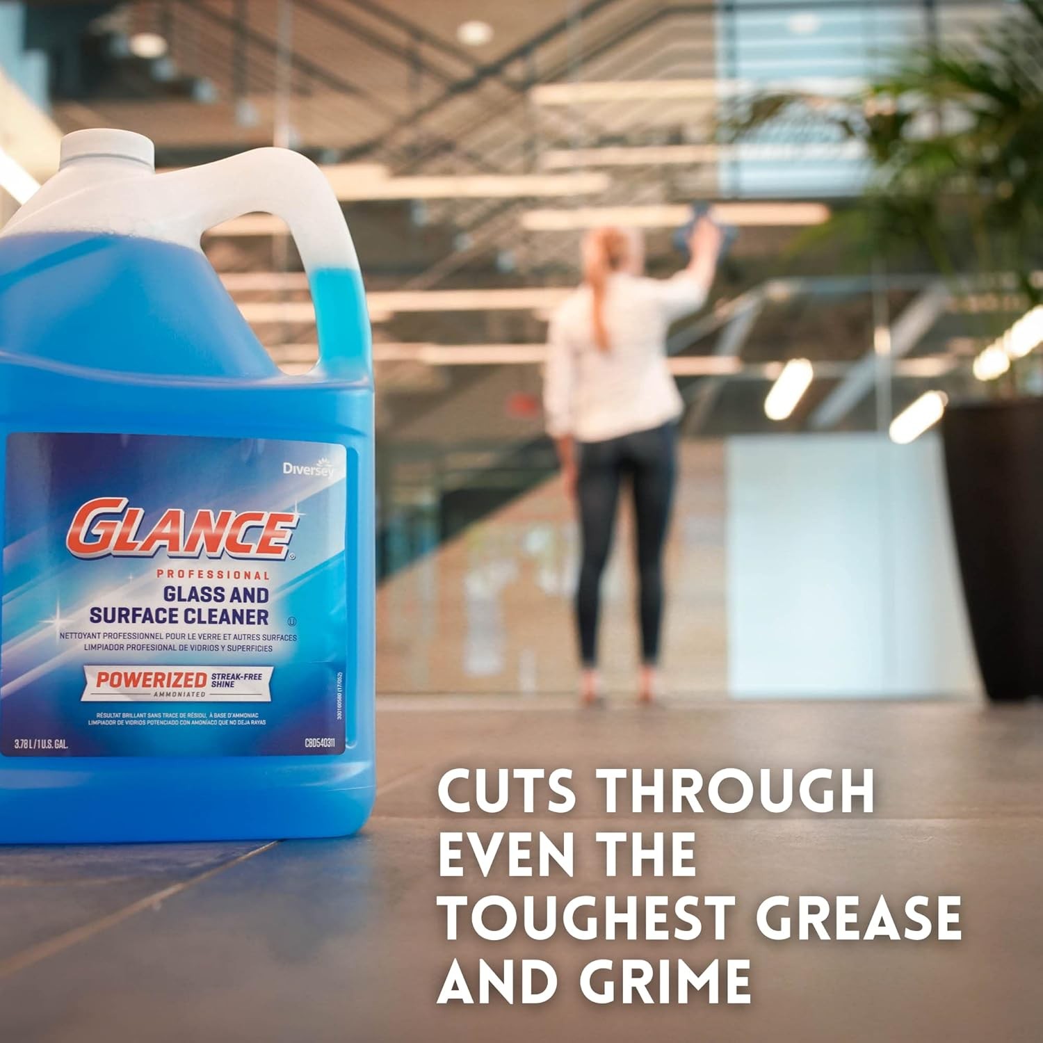 Diversey Glance Powerized Glass And Surface Cleaner, Liquid, 1 Gal, 2/carton