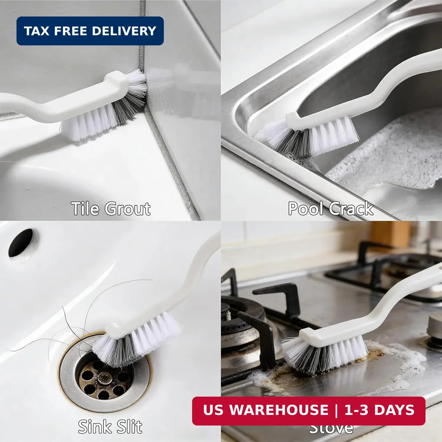Crevice Cleaning Brush Tool – Heavy Duty Hard Bristle Gap Brush for Deep Cleanin