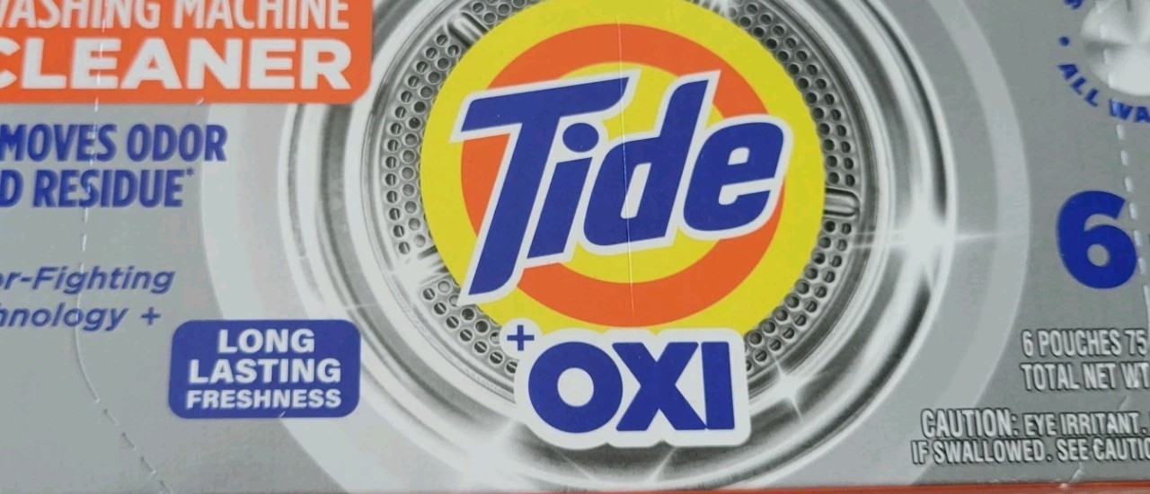 Tide OXI WASHING MACHINE CLEANER 6 Pouches 2.6 oz Each Total 15.8oz * BRANDNEW *