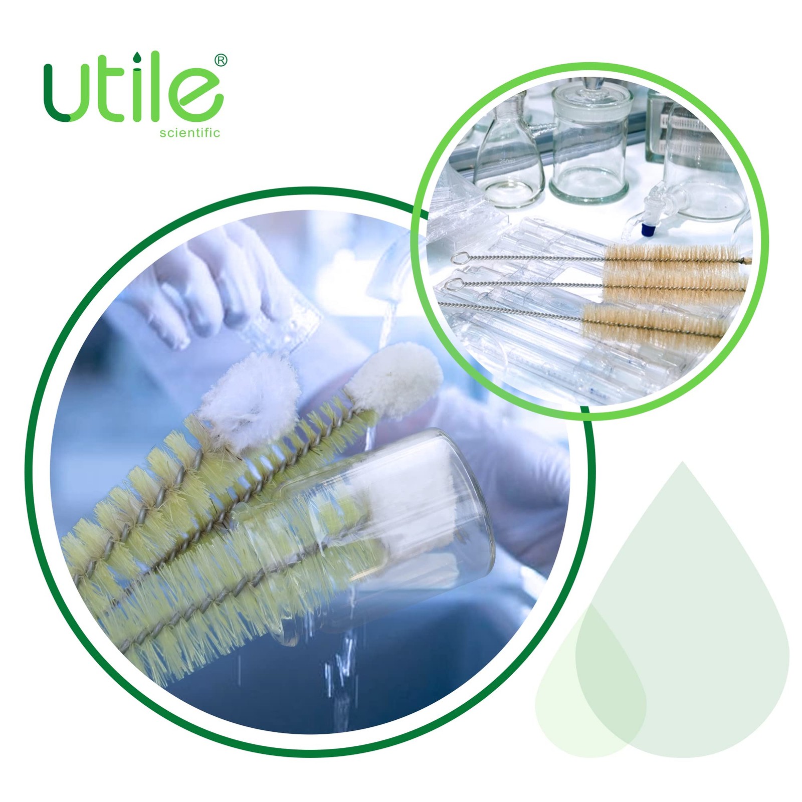 Utile 7 Pcs Lab Cleaning Brush Set 7 Sizes for Different use one Beaker Brush…