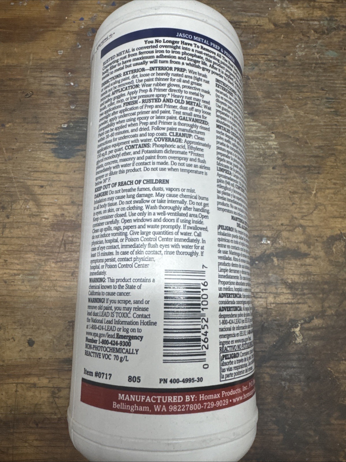 Jasco Prep And Primer Rust Converter Metal Painting Prep Cleaner 32oz Bottle
