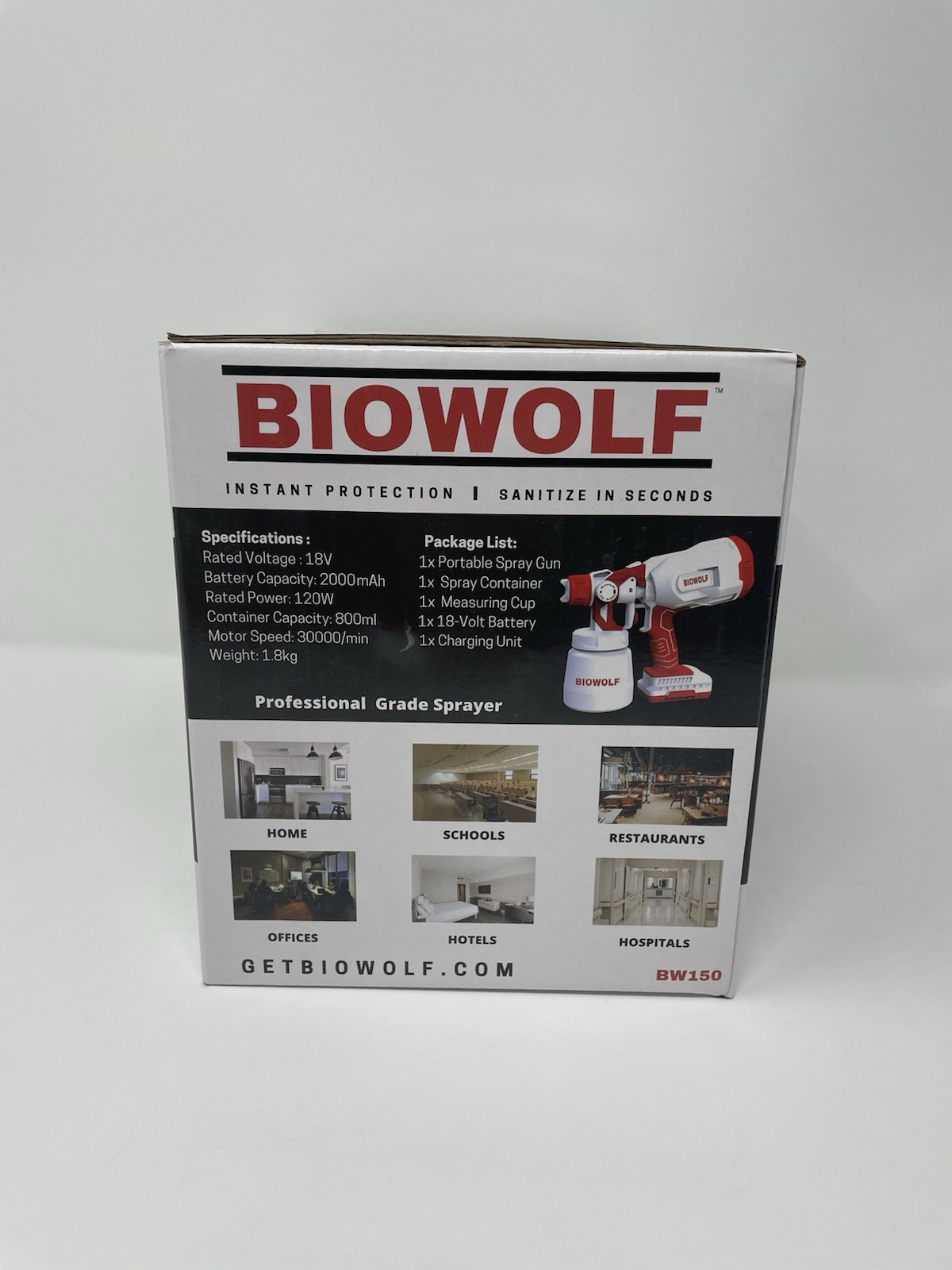 BioWolf Disinfectant Spray Gun – New in Box – Cordless Portable Sanitizer