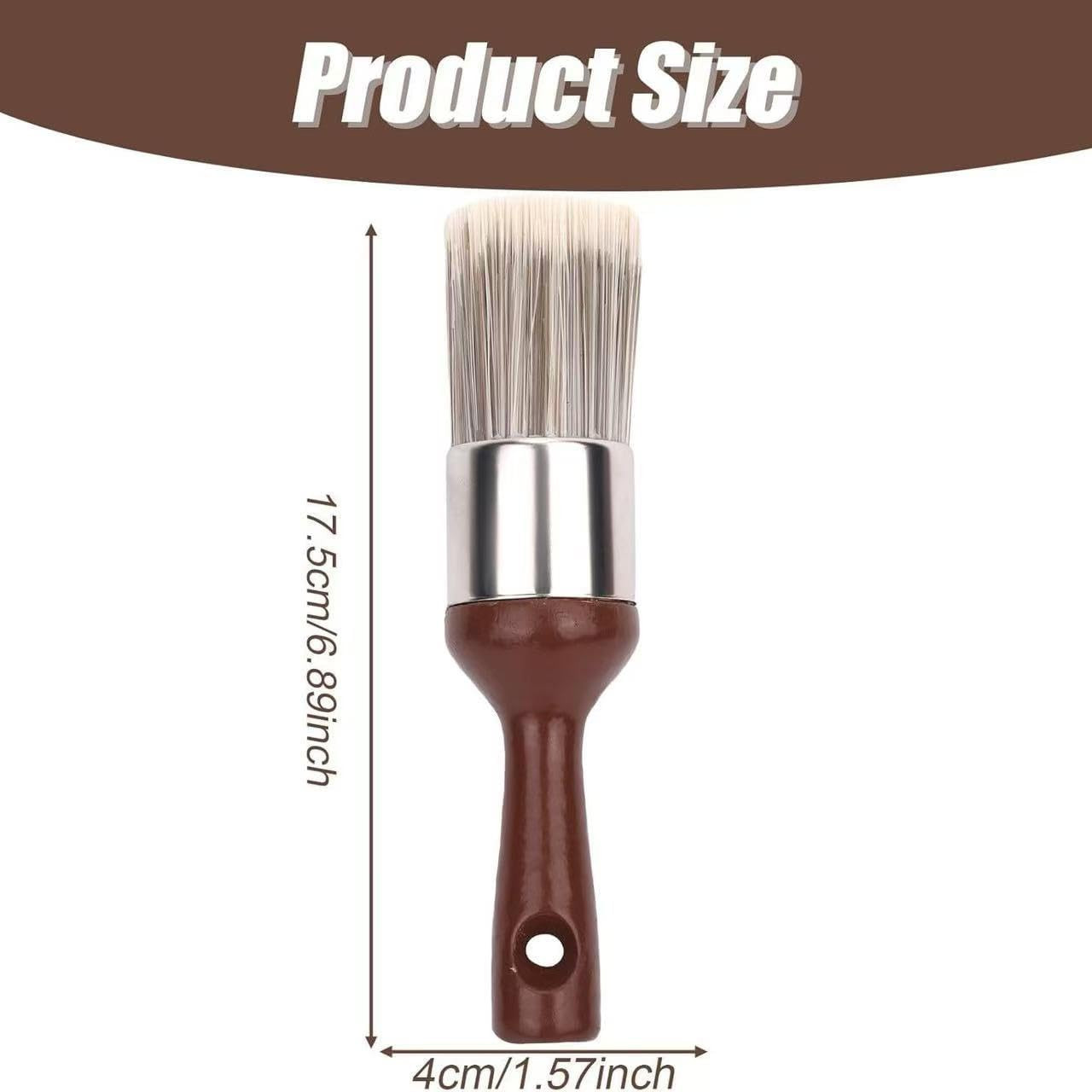 2Pcs Furniture Salve Brush, Soft Bristles & Ergonomic Handle Leather and Wood