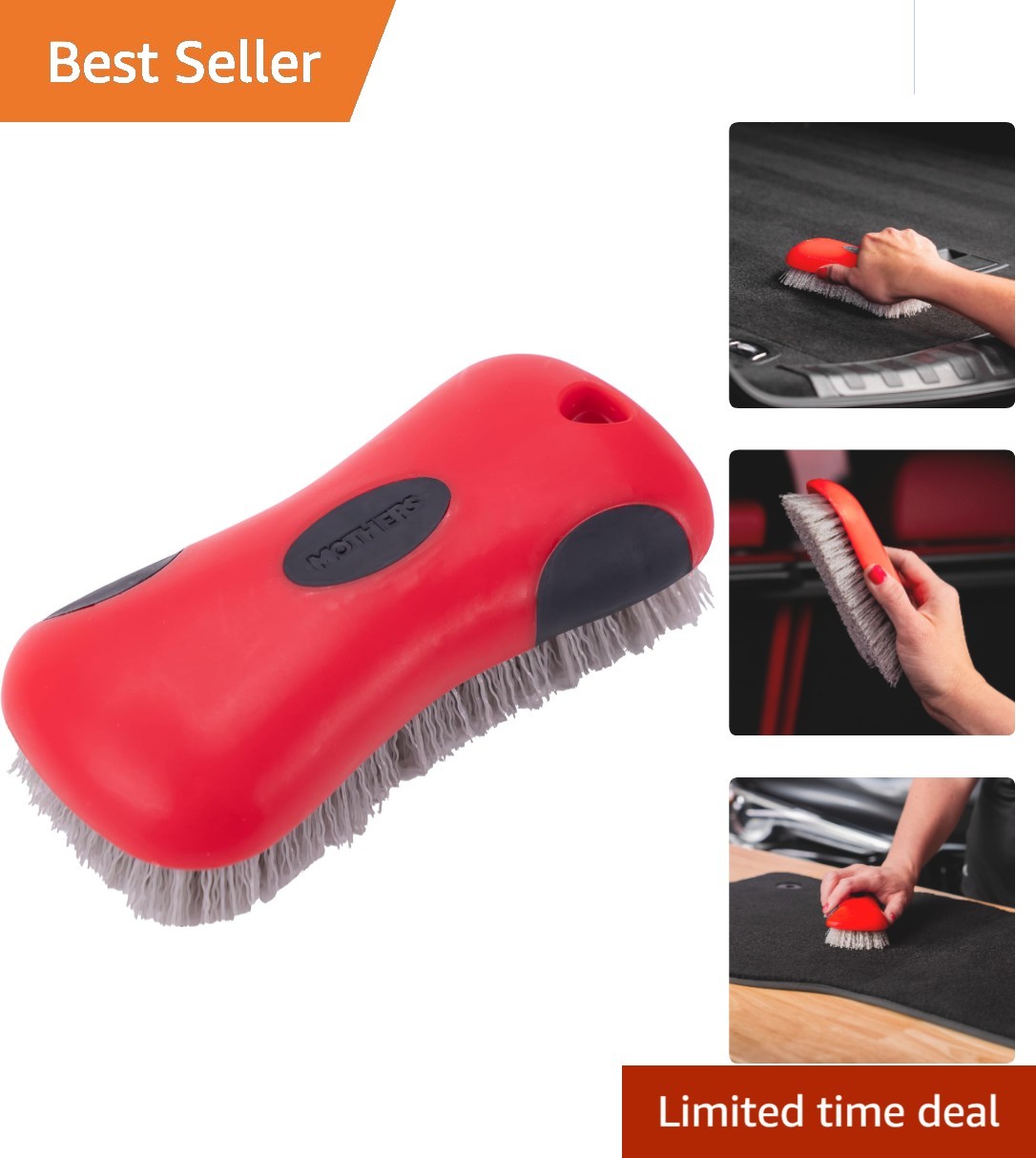 Stiff Bristle Carpet & Upholstery Cleaning Brush – Stain Remover for Home & Auto