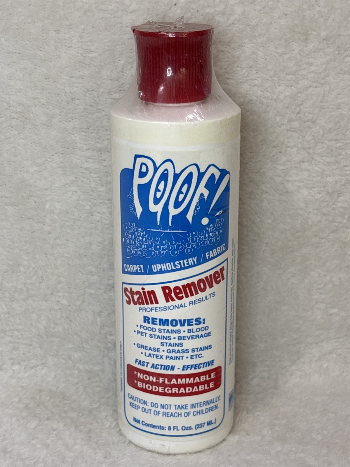 Poof Stain Remover Non-Toxic Non-Flammable Biodegradable 8oz Sealed Made In USA