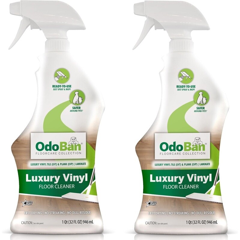 Luxury Vinyl Floor Cleaner pH Neutral Streak Free Unscented 32 Oz Spray 2-Pack