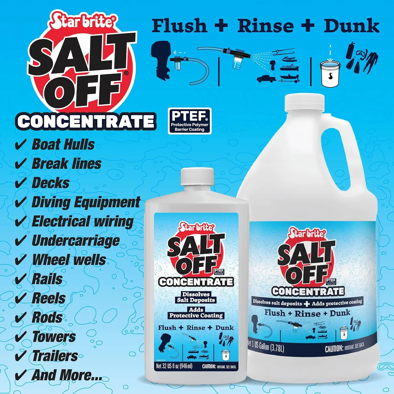 STAR BRITE Salt Off Concentrate – Ultimate Salt Remover Wash & Marine Engine Flu