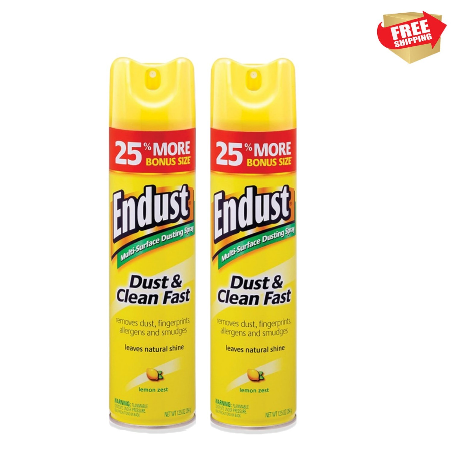 Multi-Surface Dusting and Cleaning Spray, Lemon Zest, 12.5 Ounce Pack of 2