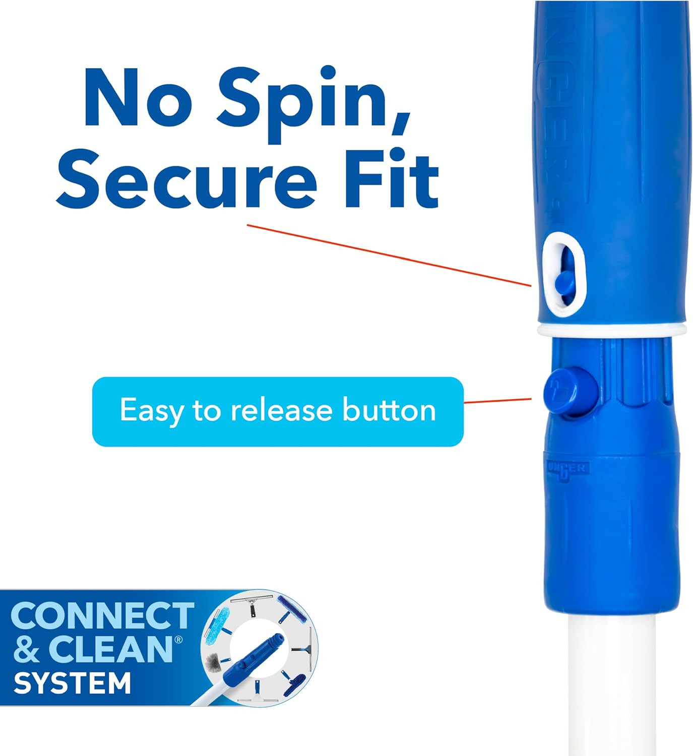 Connect and Clean Dusting Kit with 4′ Steel Pole, Features Microfiber