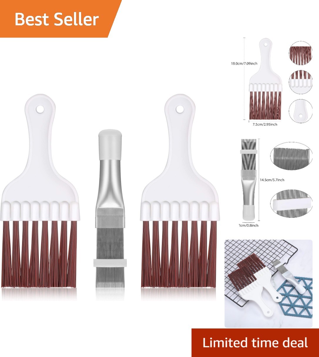 3-Piece Stainless Steel Air Conditioner Coil Cleaner Set – Efficient Maintenance