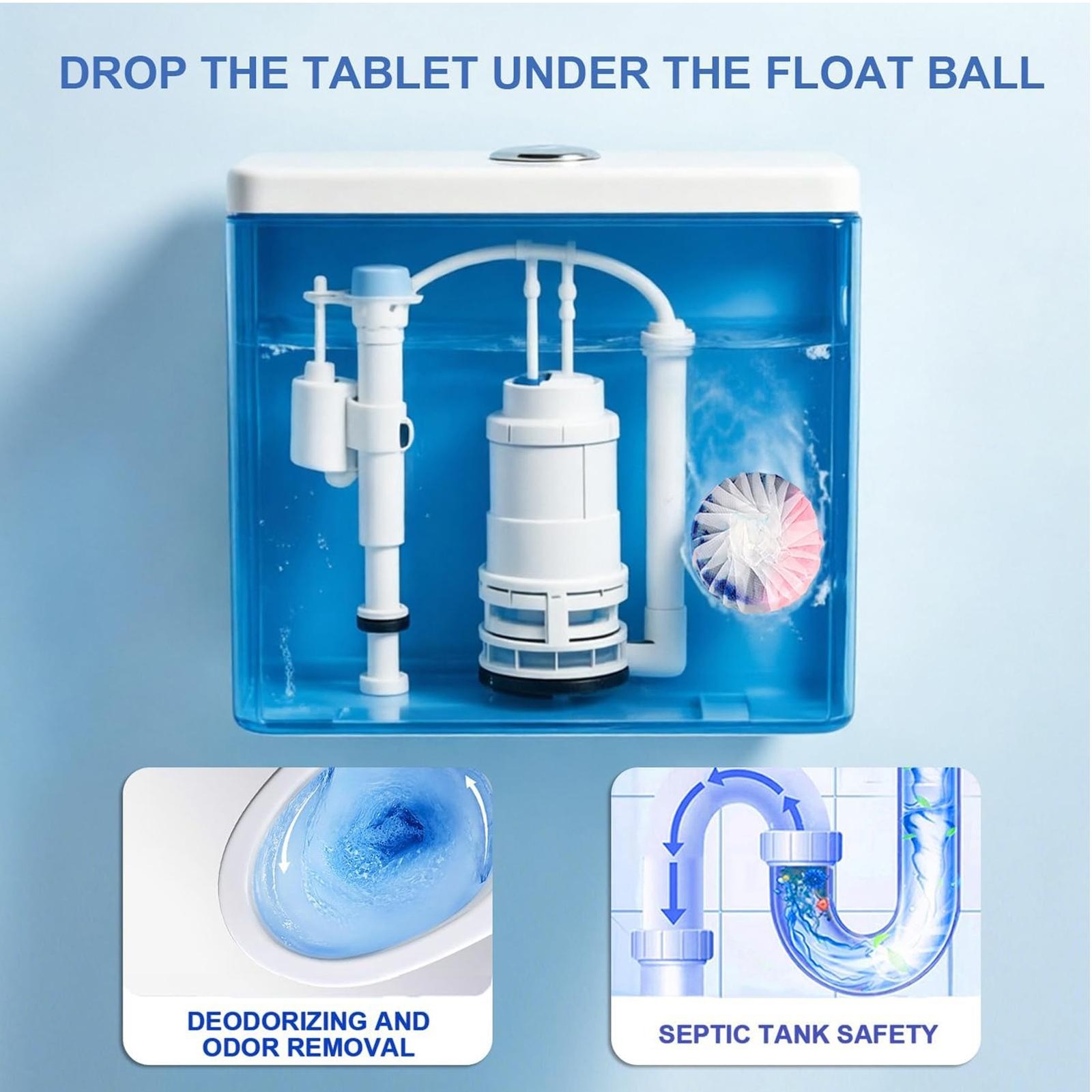Automatic Toilet Bowl Cleaner Tablets Deodorizing Toilet Tank Cleaning Blocks