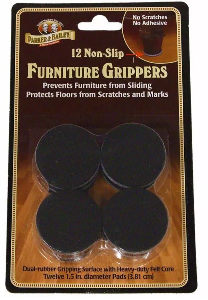Parker Bailey 12 non-slip Furniture Grippers 1.5in diameter Non Marking Scratch