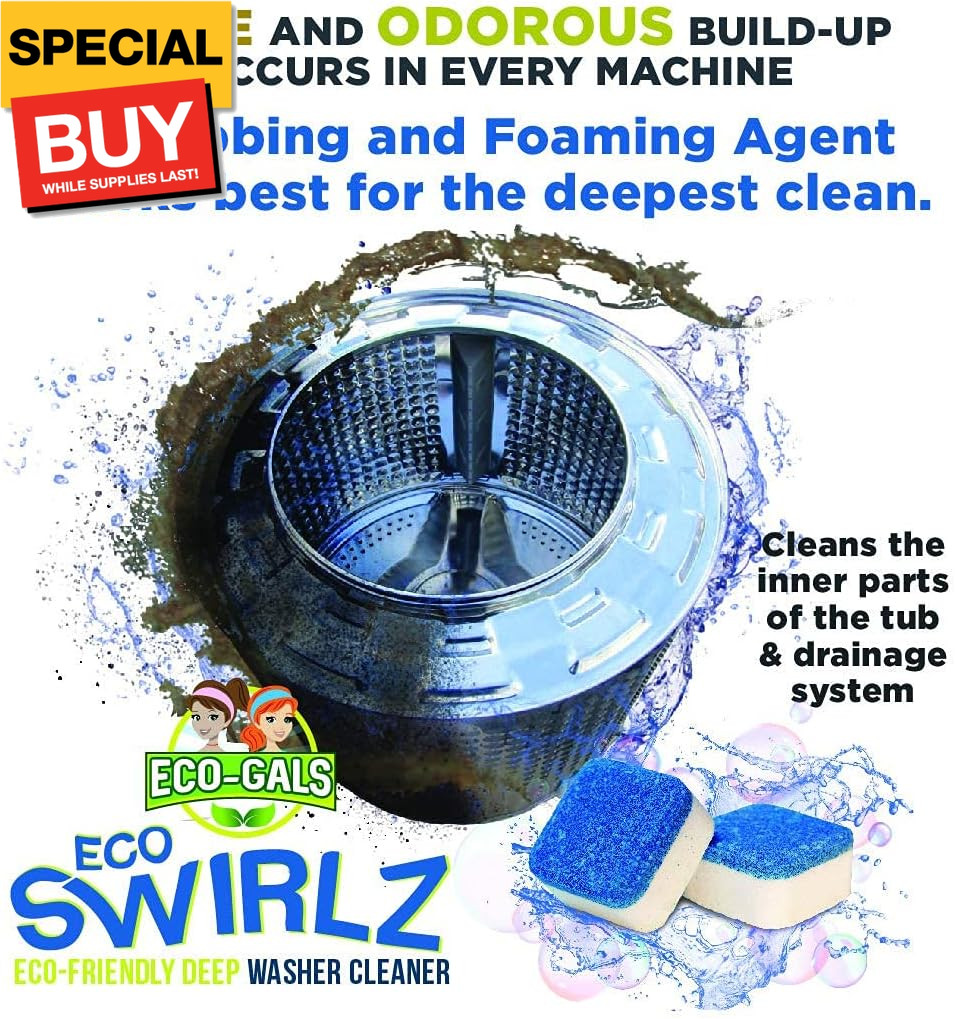 Eco Swirlz Washing Machine Cleaner For Top and Front Load Washers 1 box of 24 Ta