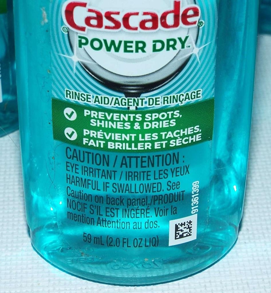 NEW 13 Cascade Power Dry Dishwasher Rinse Aid 2 fl oz Each Shines Dries Shields