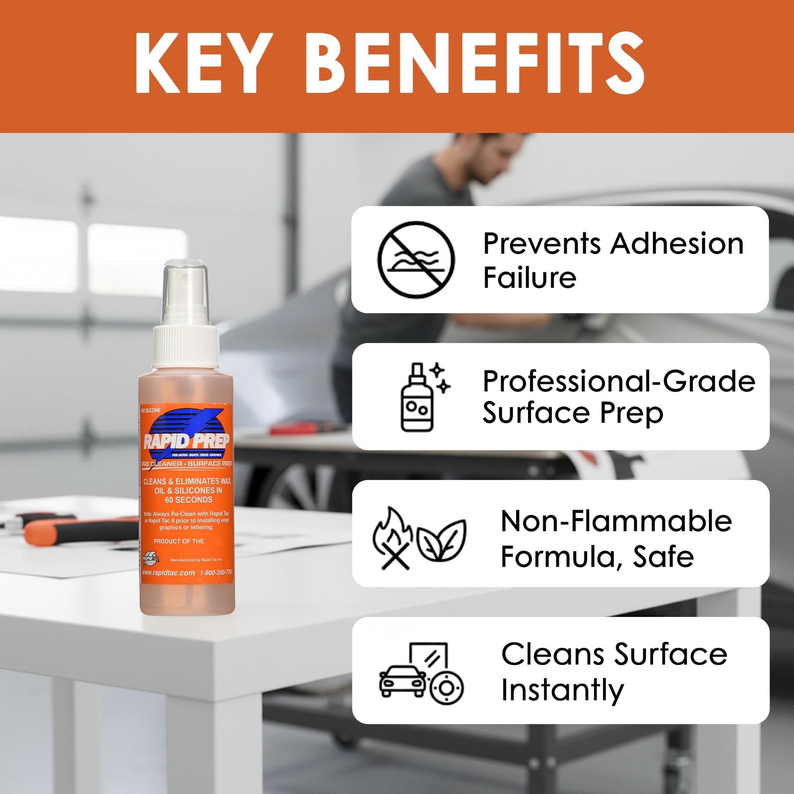 Rapid Prep Surface Cleaner 4 oz | Safe Water Based solution Removes Wax, Grea…