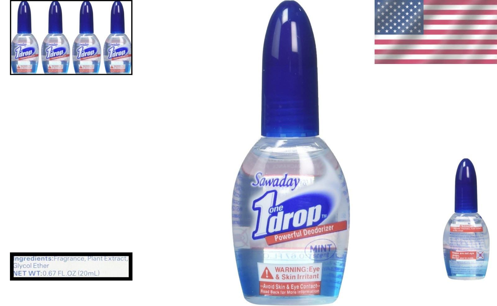 One-Drop Instant Toilet Deodorizer – 2.68oz Drops, Pack of 4, Travel-Friendly