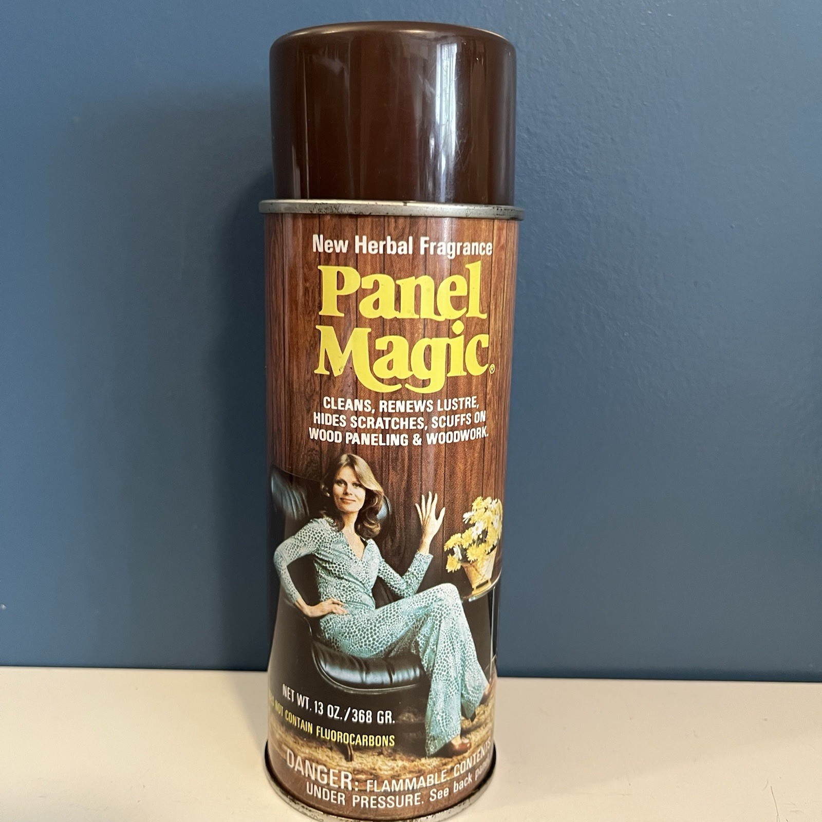 Vintage 70s PANEL MAGIC Wood Cleaner Retro Graphics Never Used