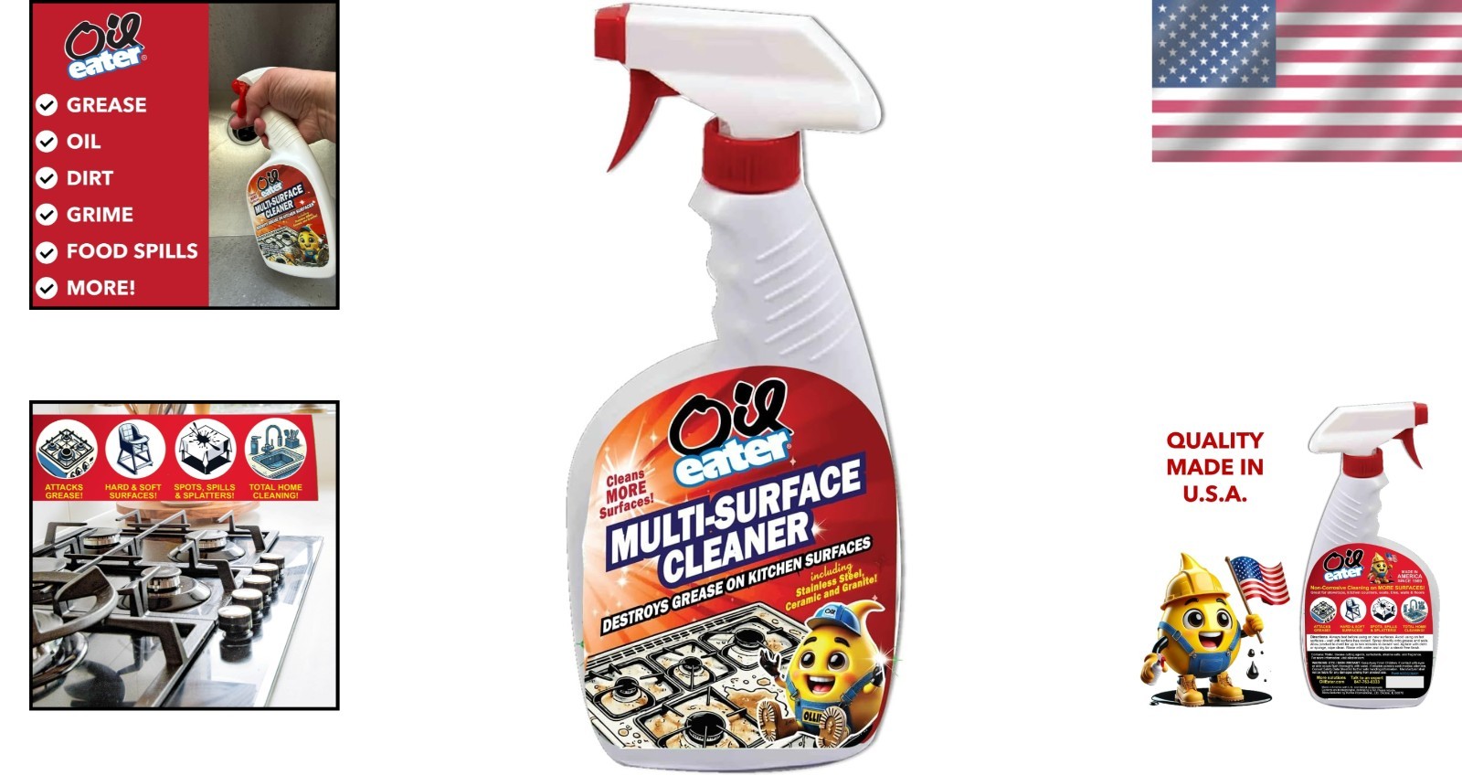 Non-Abrasive 32oz Cleaner Spray – Biodegradable Multi-Surface Cleaning Solution