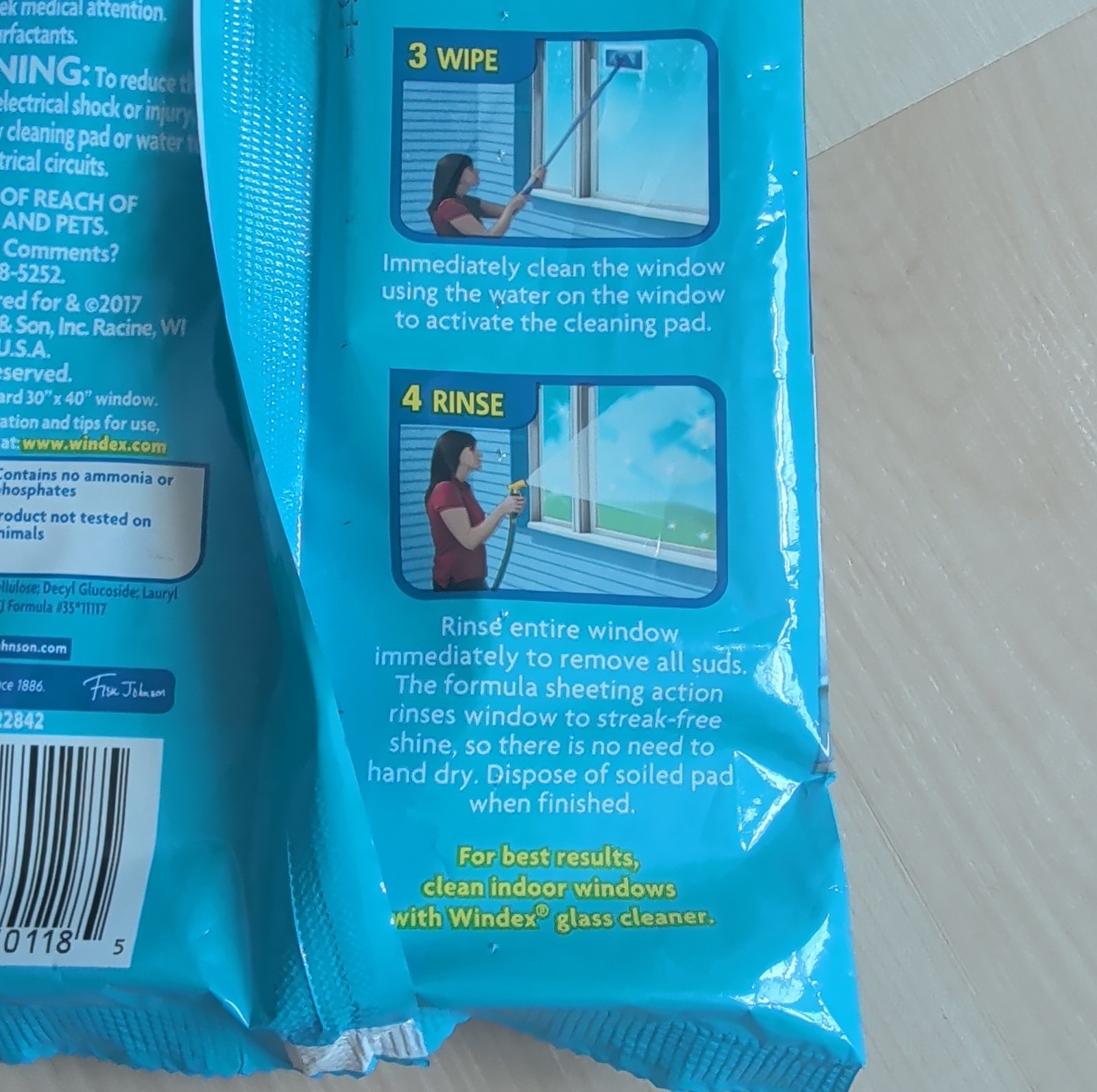 NEW Windex Outdoor Refill Pads for Cleaning Glass Windows 1 package 2 Pads
