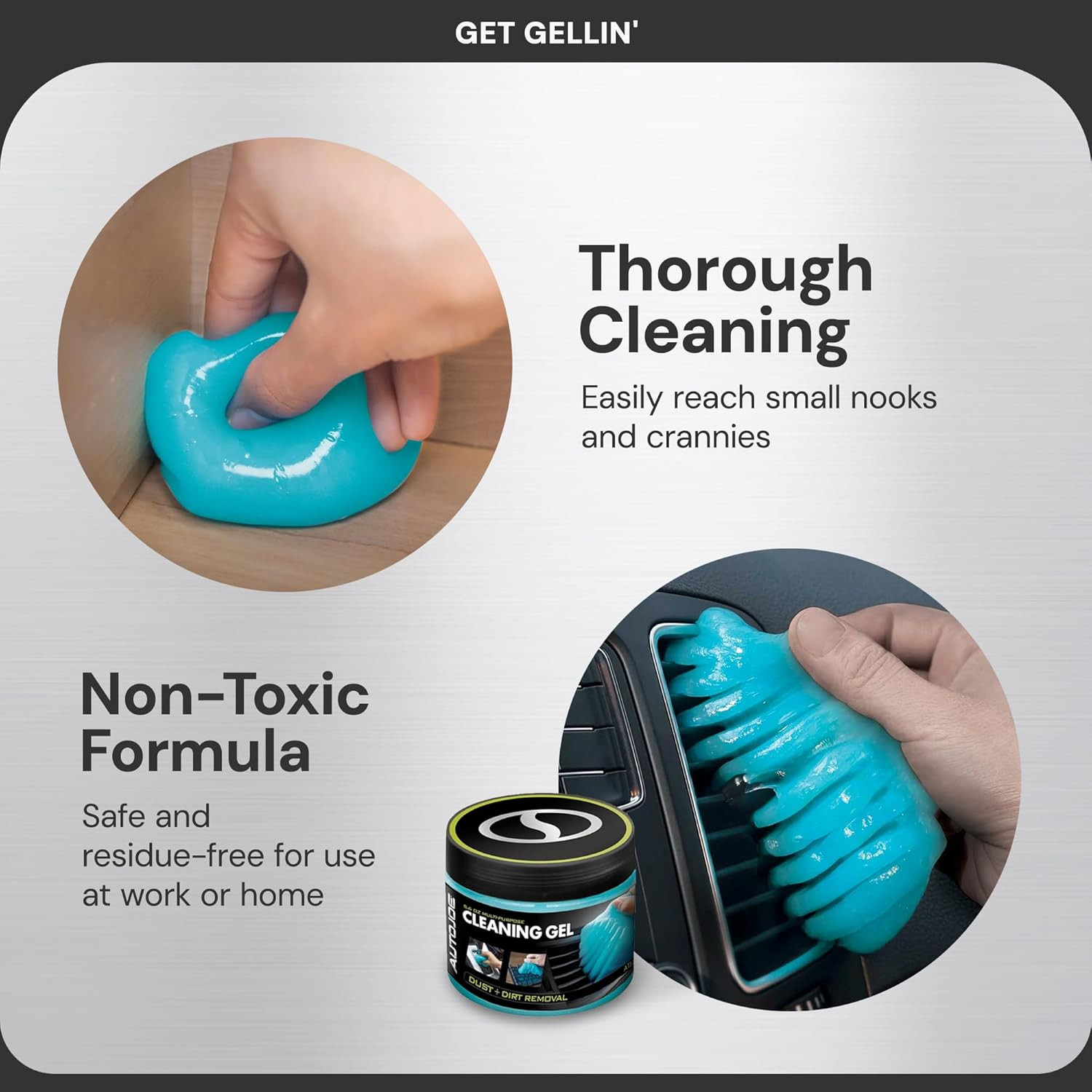 2-Pack Multi-Purpose Cleaning Gel for Dust and Dirt Removal, 5.6 Ounces