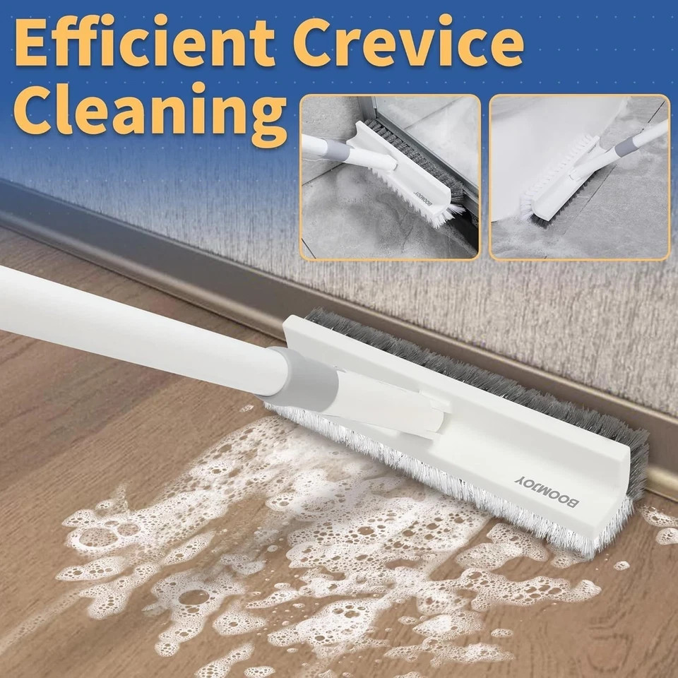 Grout Brush with Long Handle, 57″ Grout Cleaner for Tile Floors, Double-Sided…