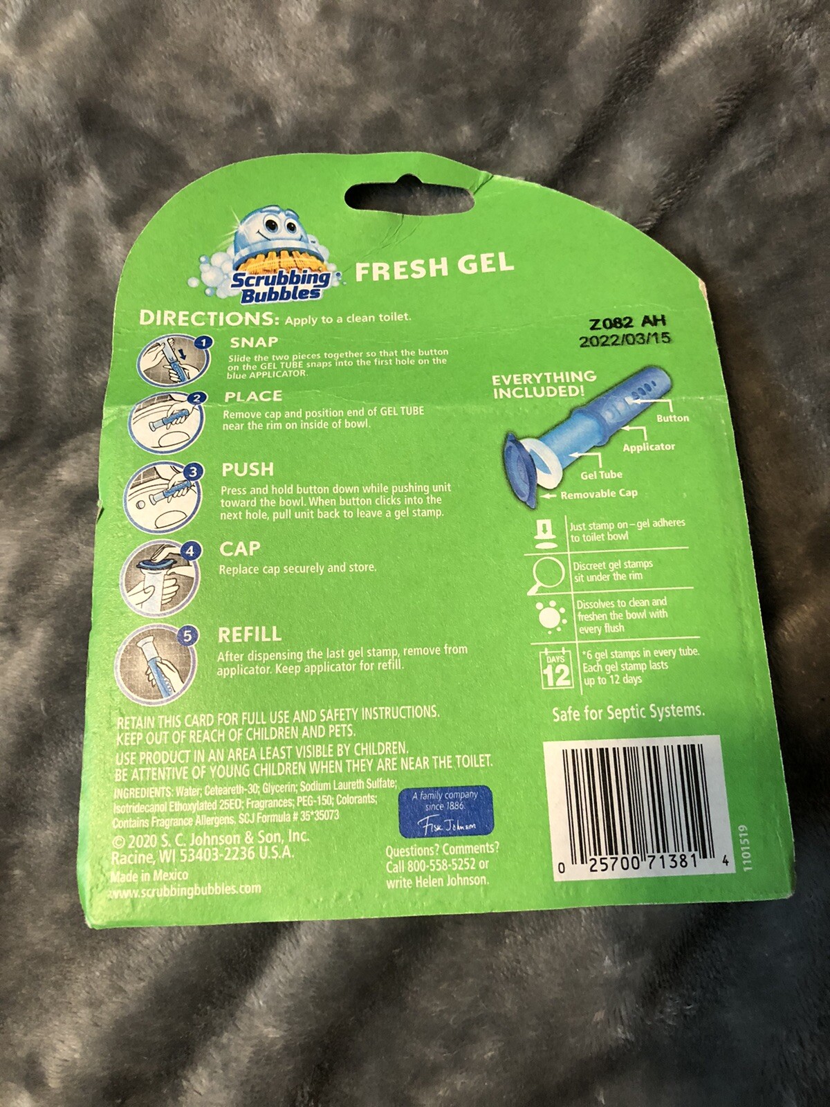 Scrubbing Bubbles Fresh Gel Toilet Bowl Cleaner – 1.34 oz Single Pack – Bathroom