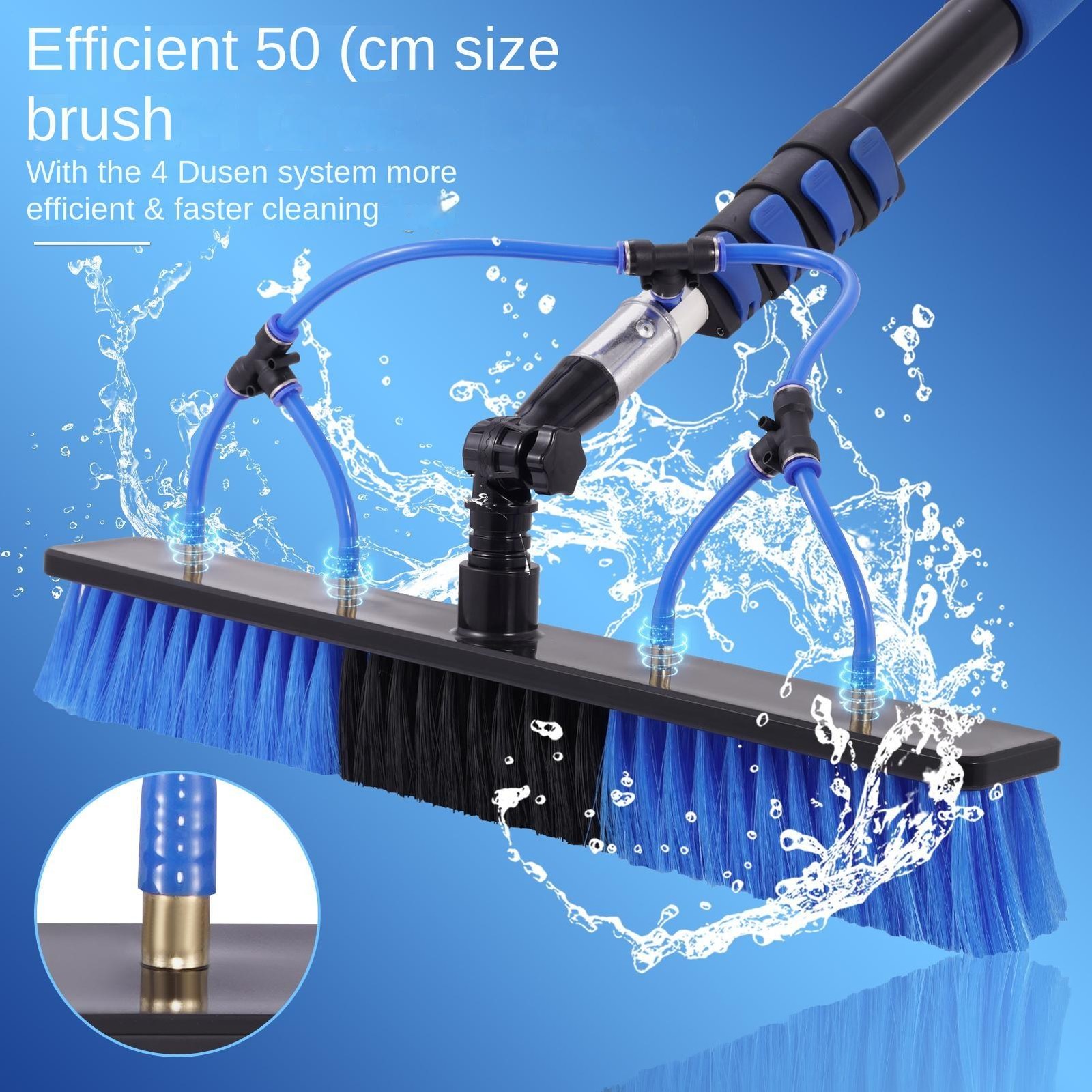 2-in-1 Washing Brush-20″ Extra-Wide Head Telescoping 33 Ft Water