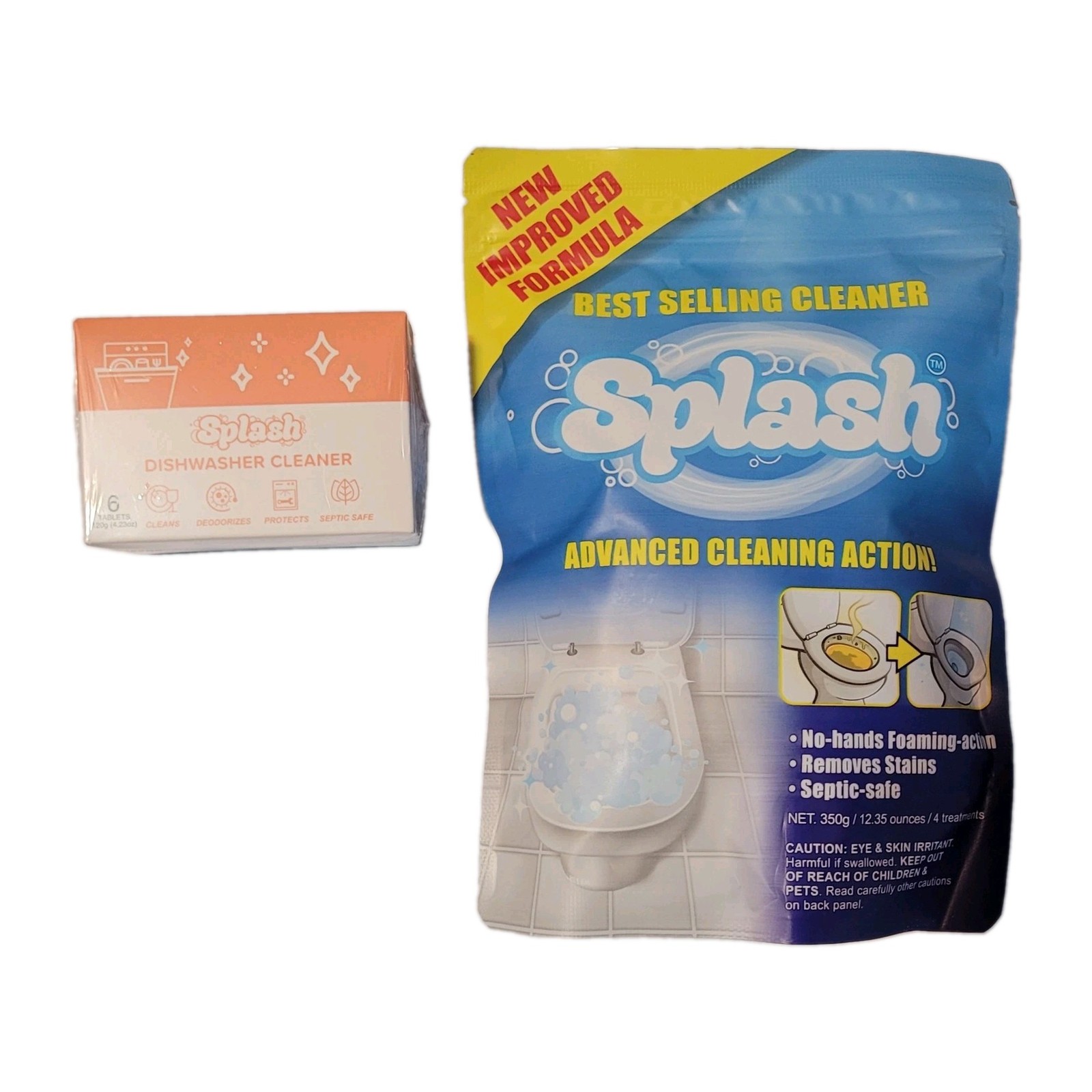 Dishwasher Cleaner Tablets For All Machines & Splash Foaming Toilet Cleaning Set