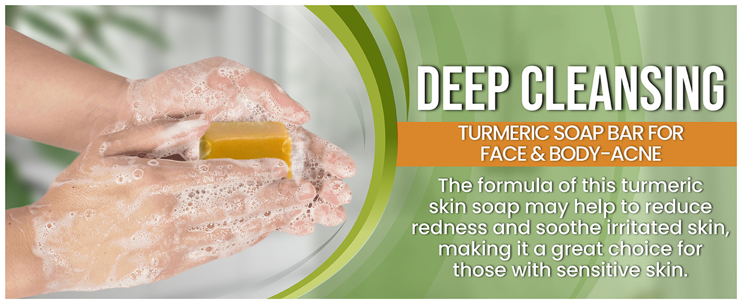 Turmeric Soap Bar for Face & Body-Acne, Dark Spots, Smooth Skin, Natural