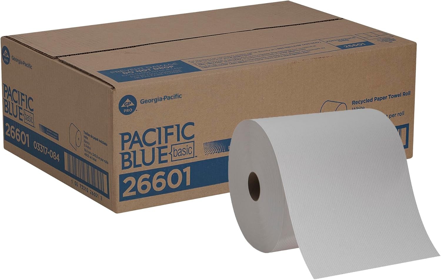 Pacific Blue Basic Recycled Paper Towel Rolls by GP PRO (Georgia-Pacific), Whi