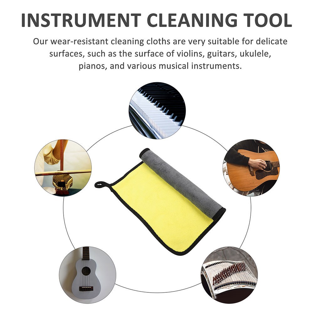 3 Pcs Musical Instrument Cleaning Cloth Guitar Clothes Violin Kit