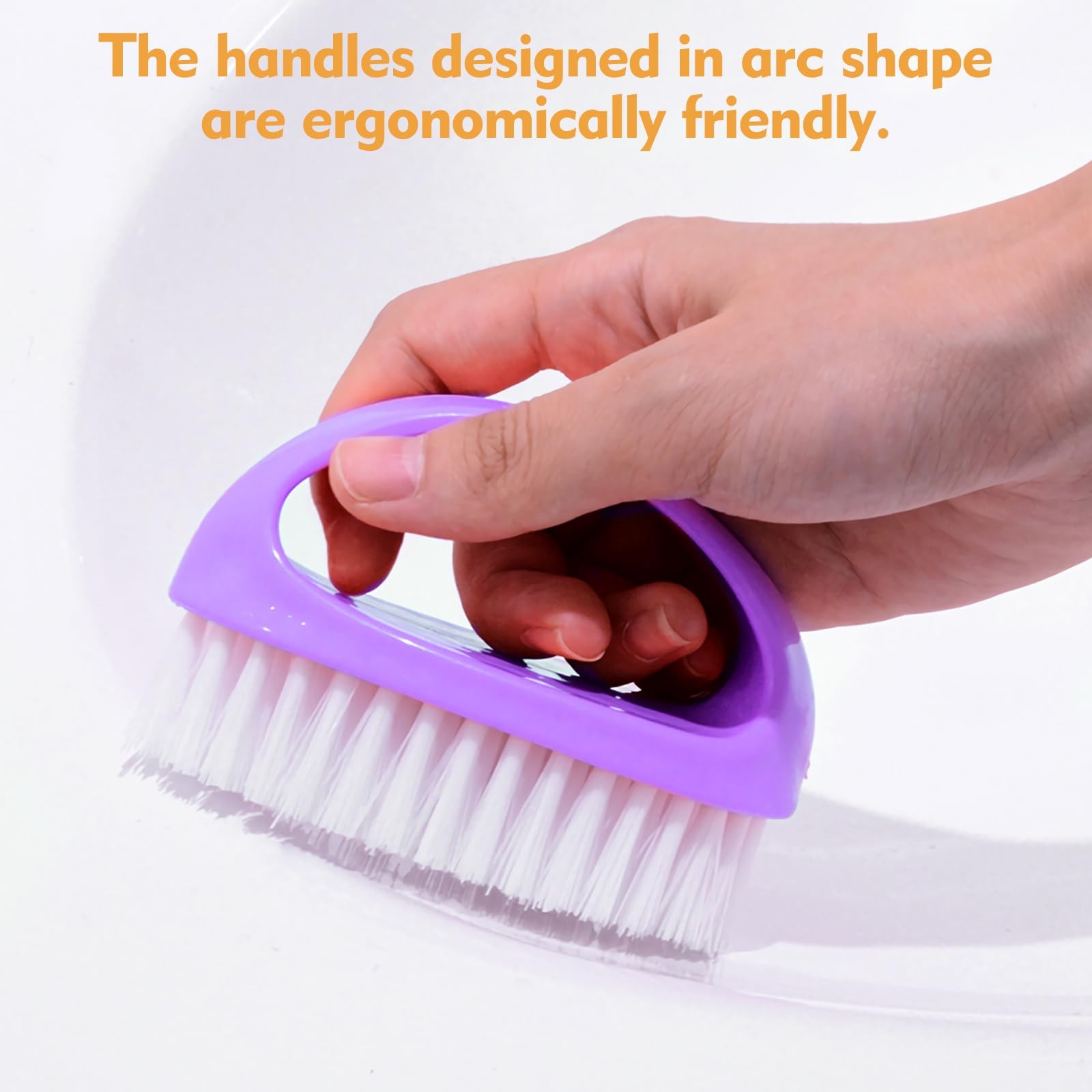 2 Pack Small Scrub Brush Heavy Duty Stiff Nylon Bristles Cleaning Brush