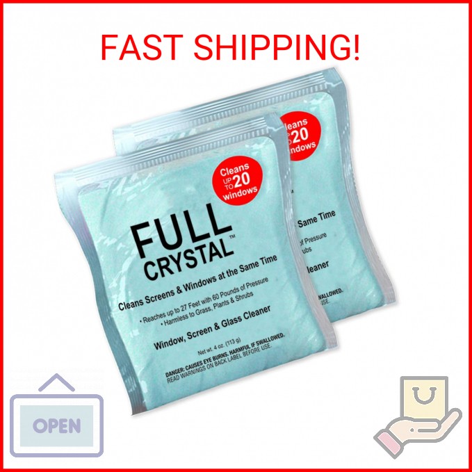 Full Crystal Refill Kit – Two 4 oz Crystal Powder Exterior Window Cleaner Packet