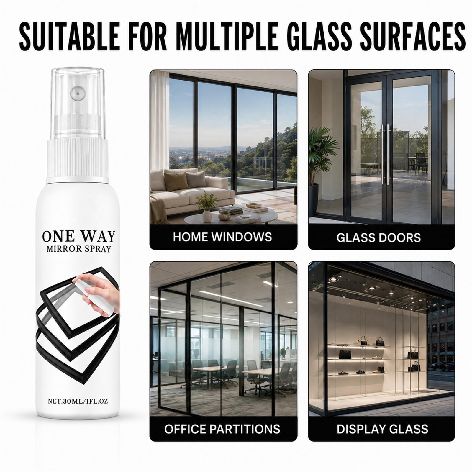 Reflective Window Spray 30ml Heat Insulation Quick Drying Portable