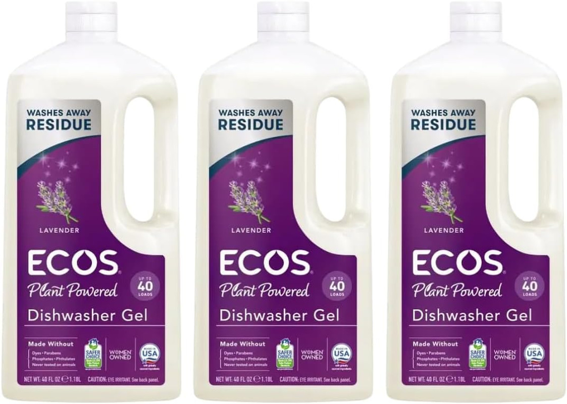 Earth Friendly Products Wave Auto Dishwasher Gel, Lavender, 40 Fl Oz 3 Pack