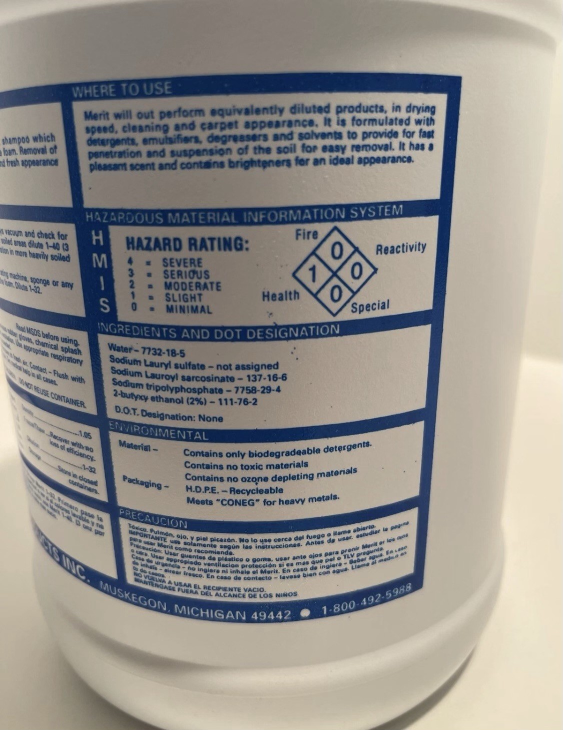 DSC Merit Carpet And Upholstery Shampoo/1 Gal/excelent Product!
