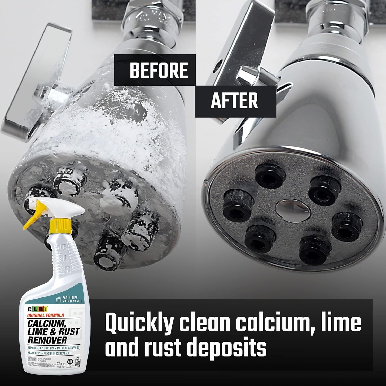 32 Ounce Spray (Pack of 6) CLR PRO Calcium, Lime & Rust Remover -Removes Calcium