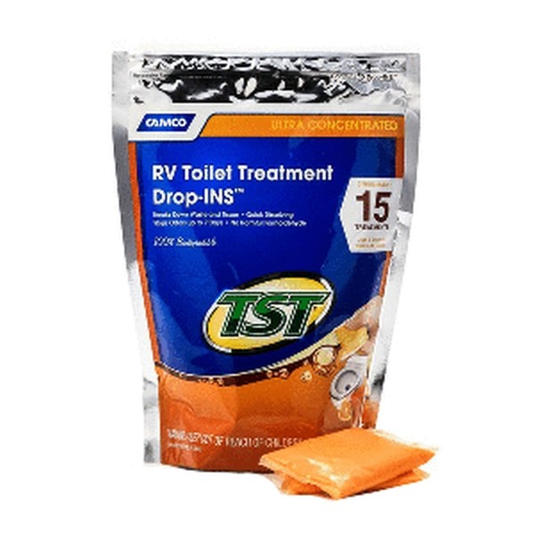 Camco TST Orange RV Toilet Treatment Drop-Ins 15 Pack Citrus Septic Safe