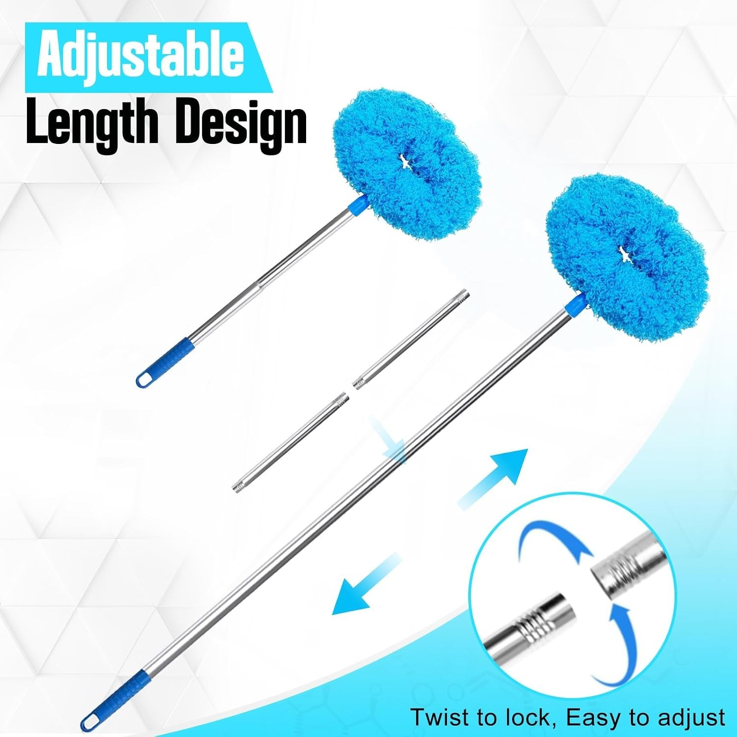 Ceiling Fan Cleaner Duster with Extension Pole, 12 to 51 Inch Duster Length, …