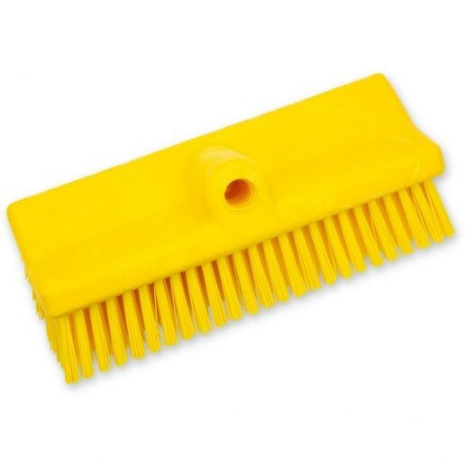 Carlisle 40423EC04 Yellow 10 Inch Sparta Dual Surface Floor Scrub Brush Head 3/4