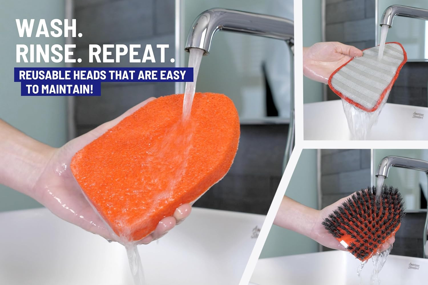 Shower Scrubber 3 in 1 Extendable Long Handle 58″ Cleaning Brush – Non Scratch S