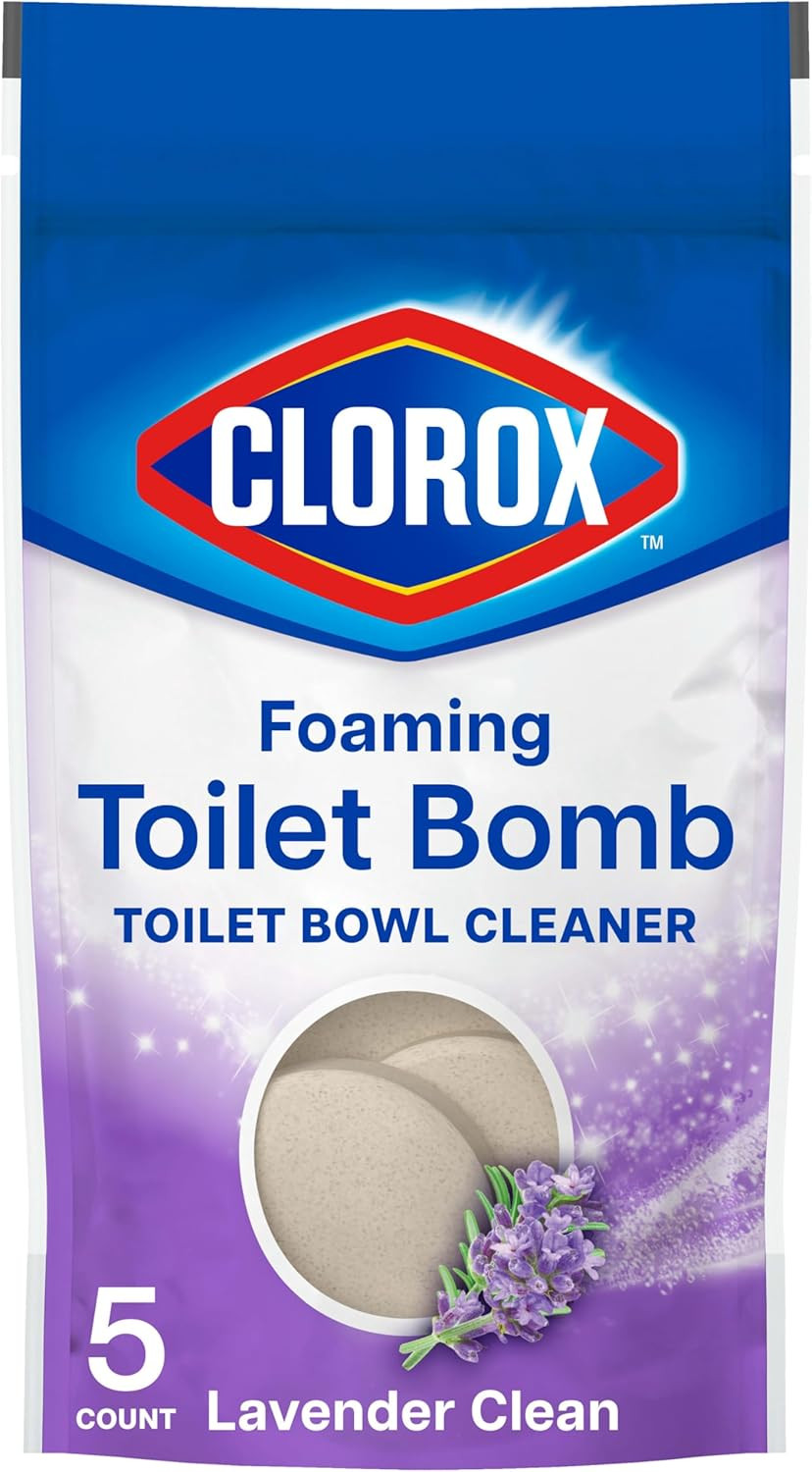 Foaming Toilet Bomb Toilet Bowl Cleaner, Bleach Free, Lavender Clean, 5 Count
