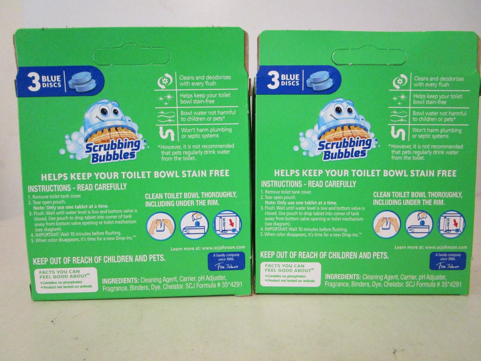 Scrubbing Bubbles Vanish Blue Drop-Ins Tablet For Toilet Bowls 2 ~ 3 Disc/Box =6