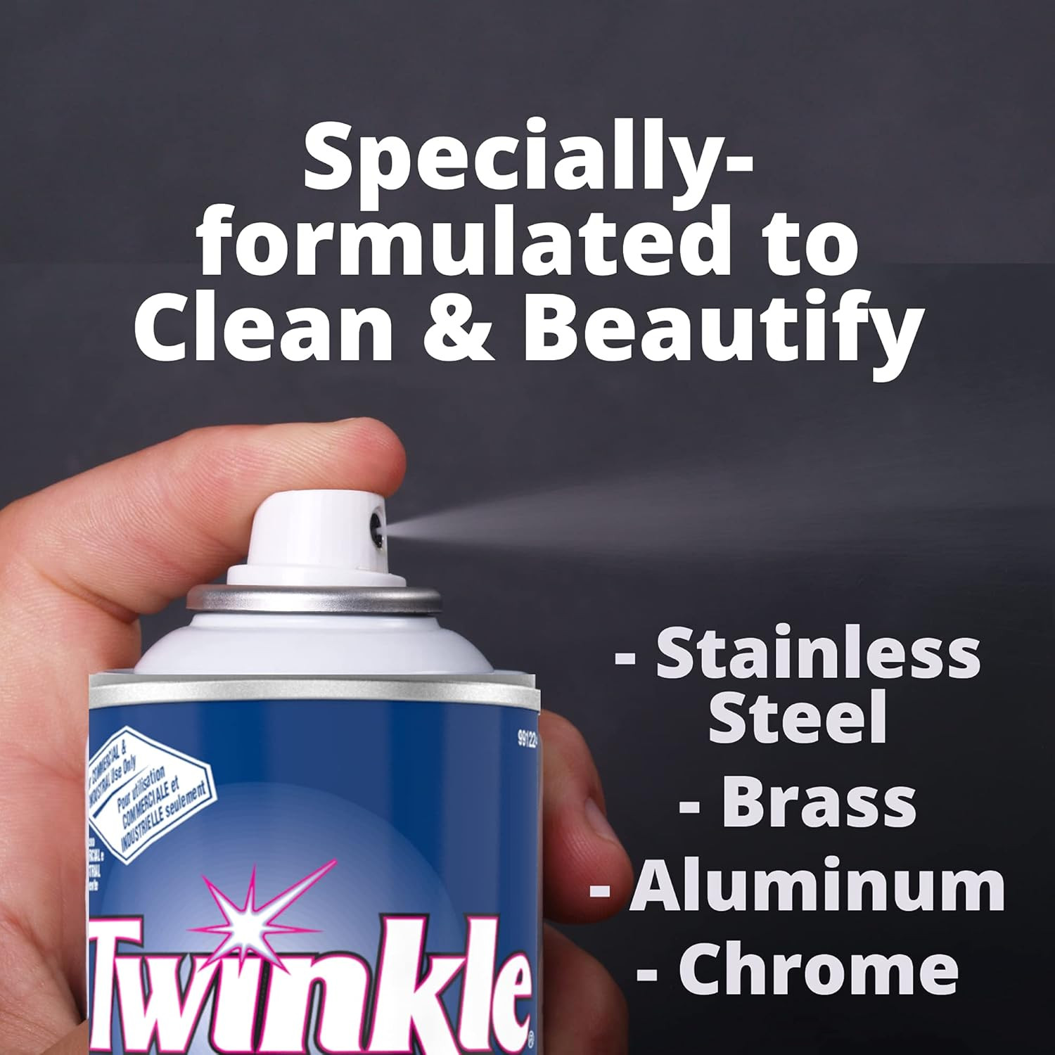 991224 Twinkle Stainless Steel Cleaner & Polish, Removes Tarnish from Brass, Alu