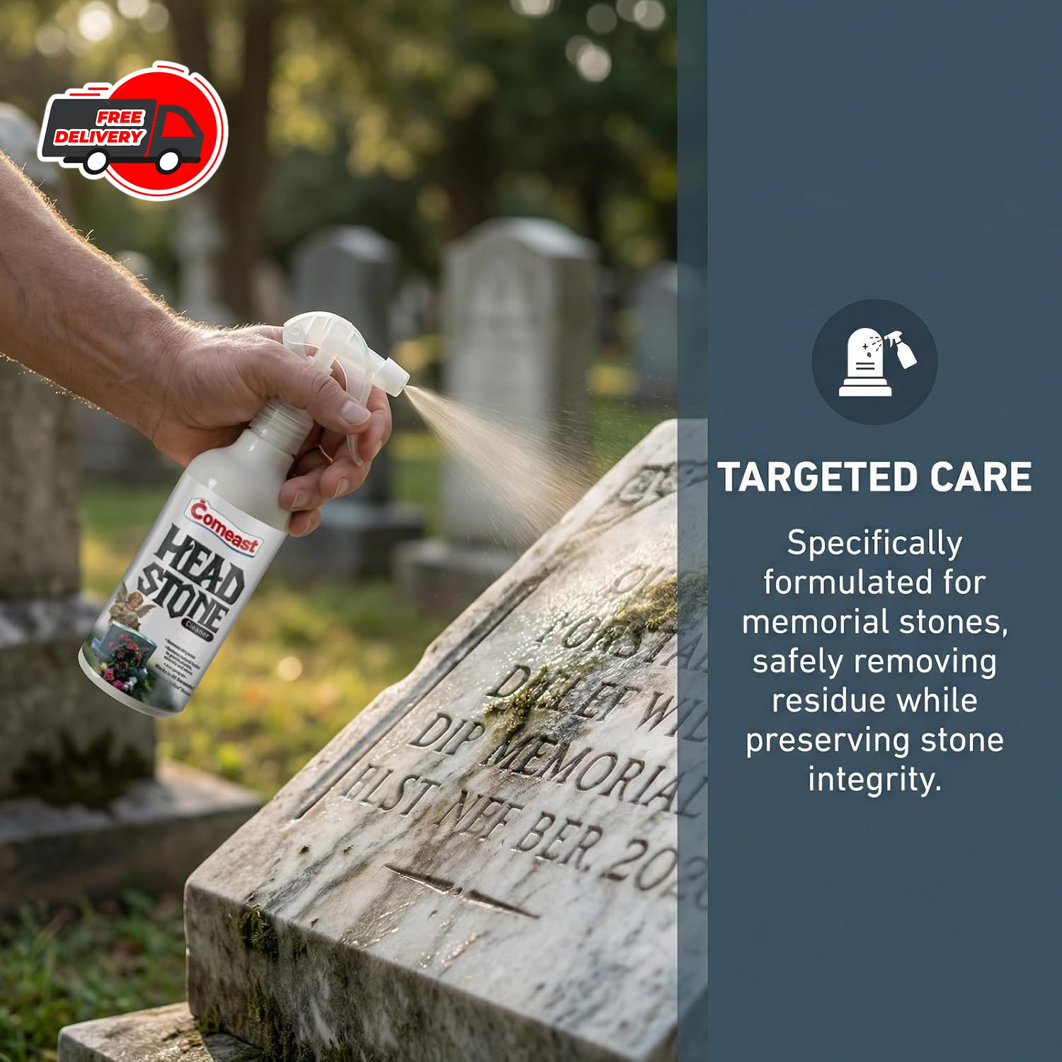 Headstone Cleaner for Graves, Cemetery, Gravestone, Tombstone Cleaner Solution R