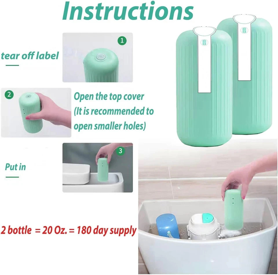 2 Pack Krazy Klean Magic Bottle Toilet Bowl Cleaner 8.81 Oz/ea