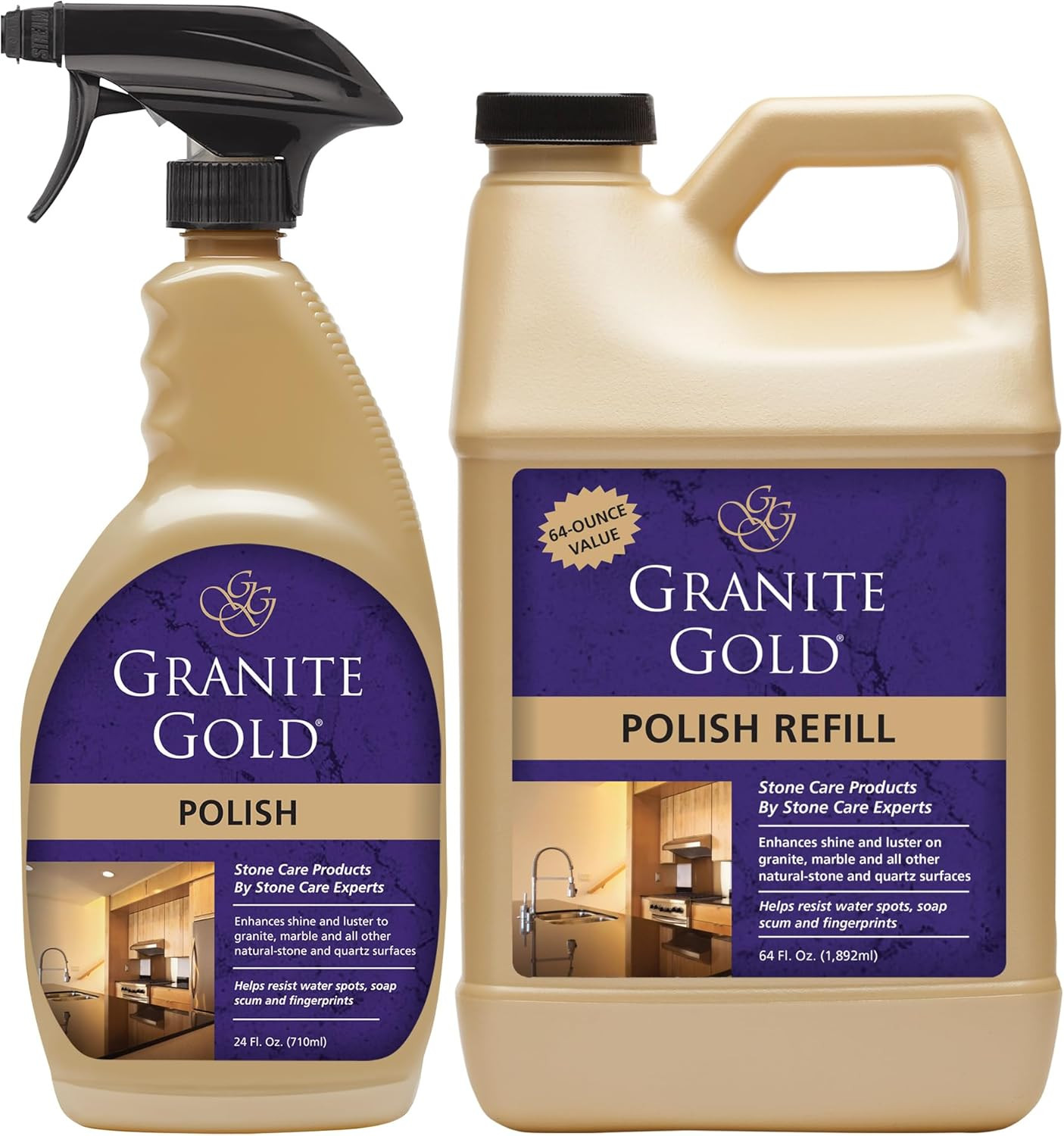 Polish Spray, Streak-Free Shine for Granite, Quartz, Marble, Travertine, Natural