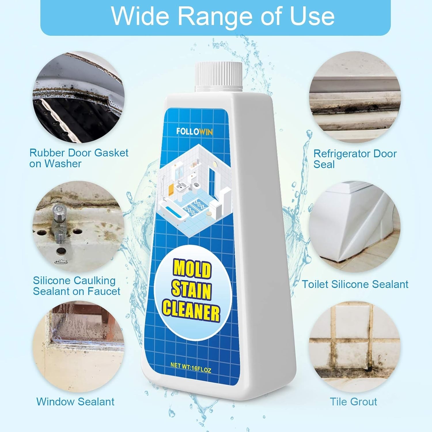 Mold and Mildew Remover Gel, Household Stain Cleaner for Washing Machine Seal…
